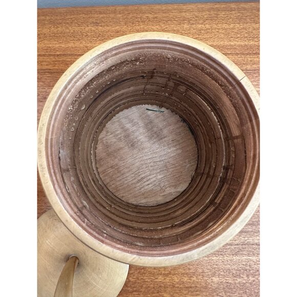 MCM Baribocraft Wood Apple Ice Bucket Retro Vintage Barware Kitchen - Picture 4 of 12